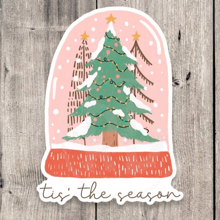 Christmas Snow Globe - Vinyl Sticker for wholesale by Roseish Designs