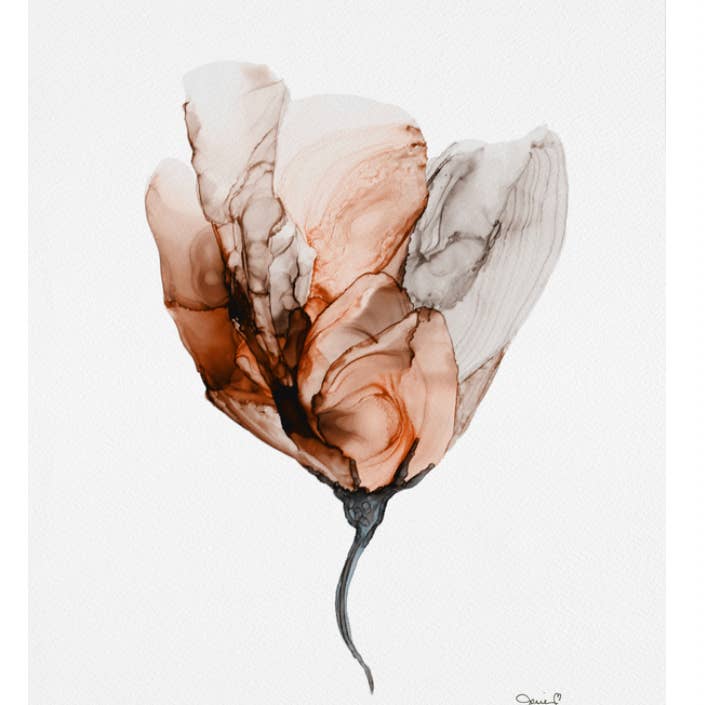 Earth Tone Flower Kunsttryk for engroshandel hos Hearts Your Life