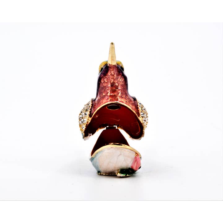 Ciel Collectables - Wholesale Jewelry Box/Organizer - Bejeweled Small Humming Bird Trinket Box. Hand Painted4