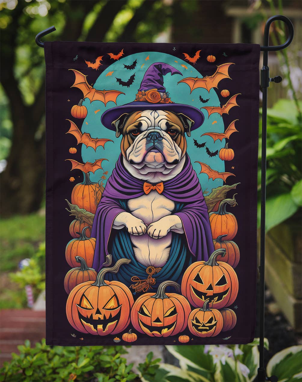 Caroline's Treasures - Wholesale Flag - English Bulldog Witchy Halloween Garden Flag1