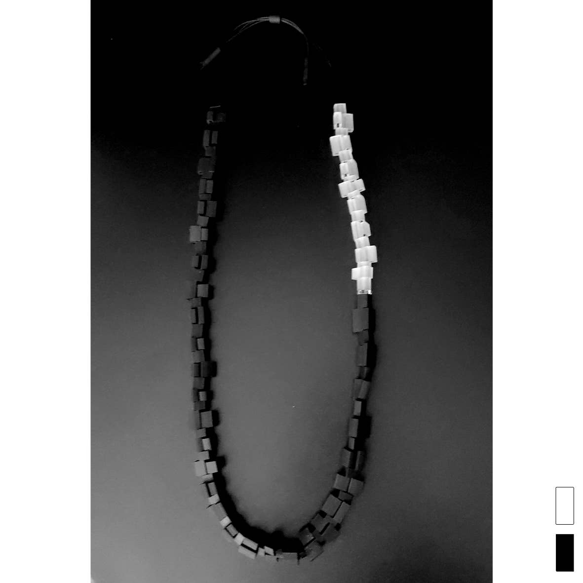 ALEX+SVET - Wholesale Link & Chain Necklace - YALTA BW “structured” long necklace, BLACK&WHITE line0