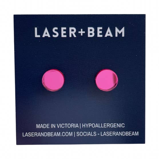 Large Studs - Pink Mirror for wholesale by laserandbeam