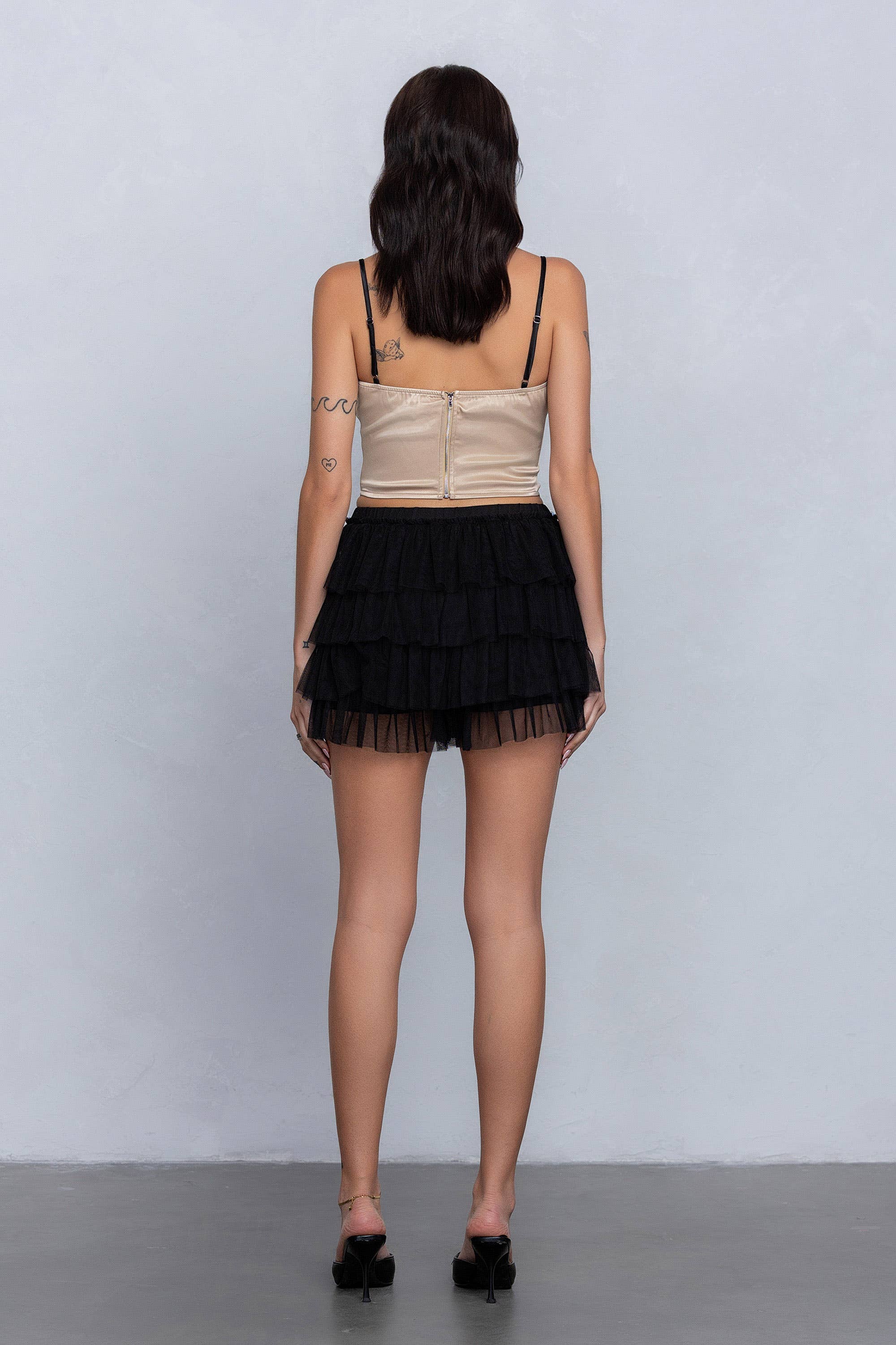 No Vacancy - Vente Bustier – femme - Camisole bustier à bretelles spaghetti en satin bicolore7