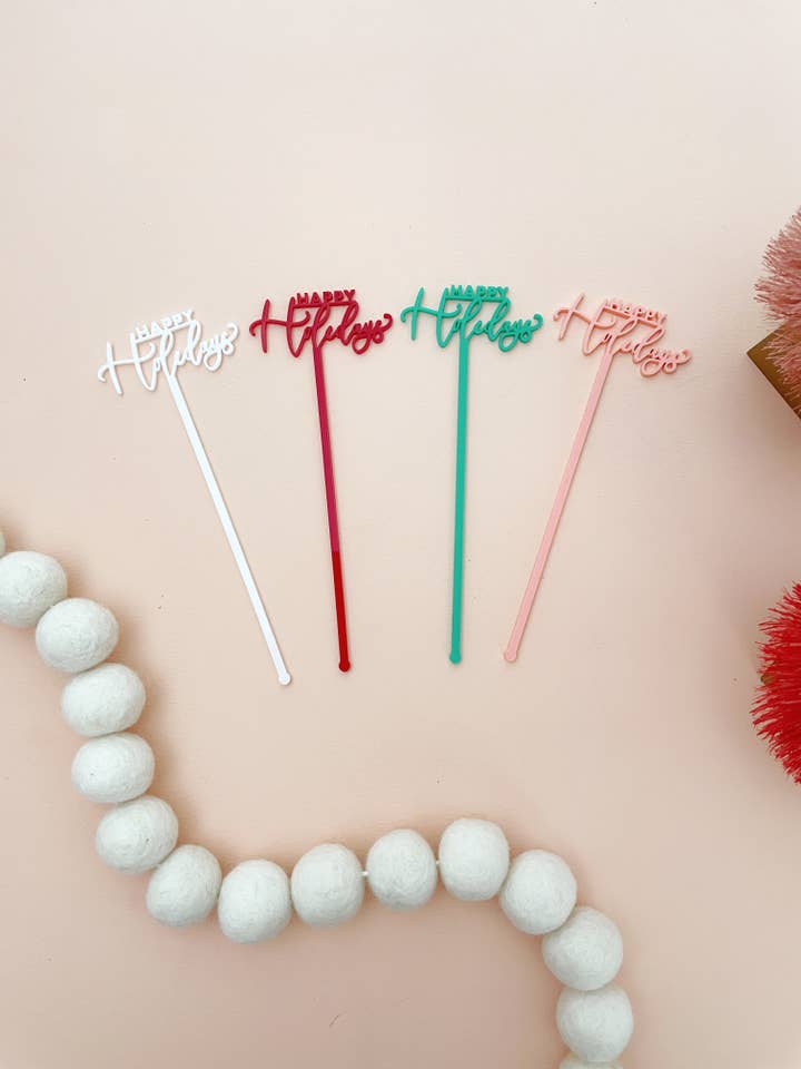 Holiday Drink Stirrers for wholesale by Proper Letter