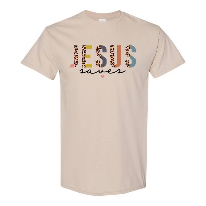 Maglietta per adulti con scritta "Gesù salva religione Dio fede croce" per la vendita all'ingrosso da parte di Rockin R Apparel