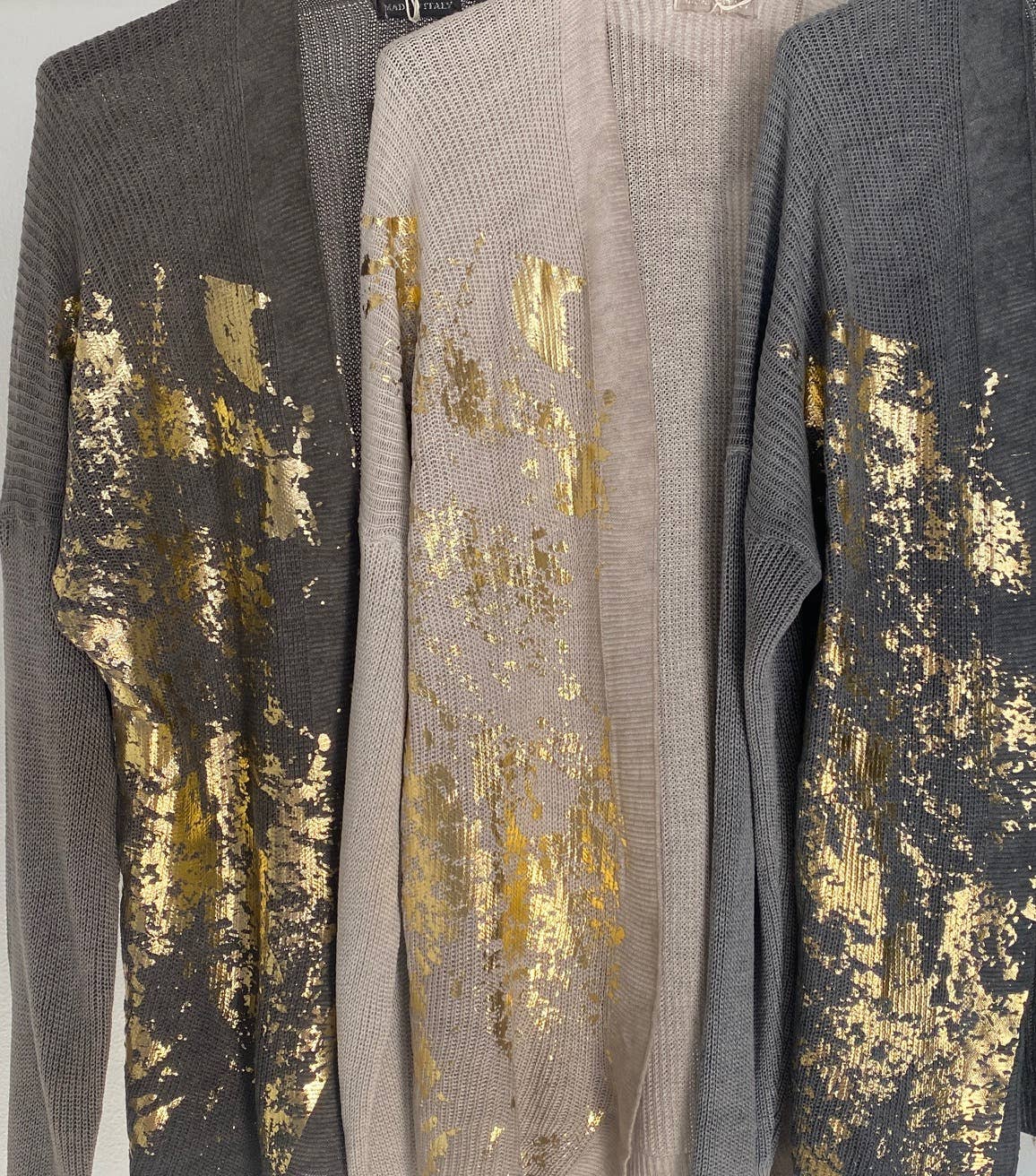 Look Mode Usa - Vente Cardigan – femme - Cardigan en maille doré scintillant7