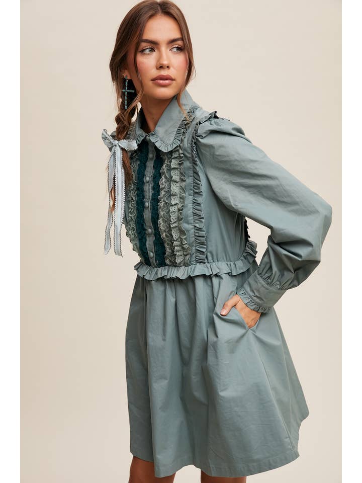 Listicle - Wholesale Dress – Women's - Floral Ruffle Mini Dress16