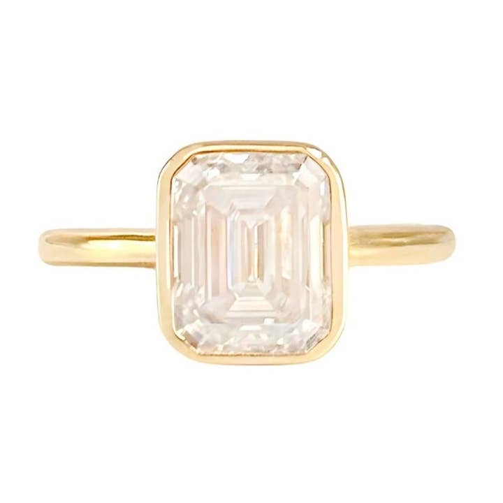 El&Elle - Wholesale Single Stone/Solitaire Ring - Bubble Emerald Cut Ring0