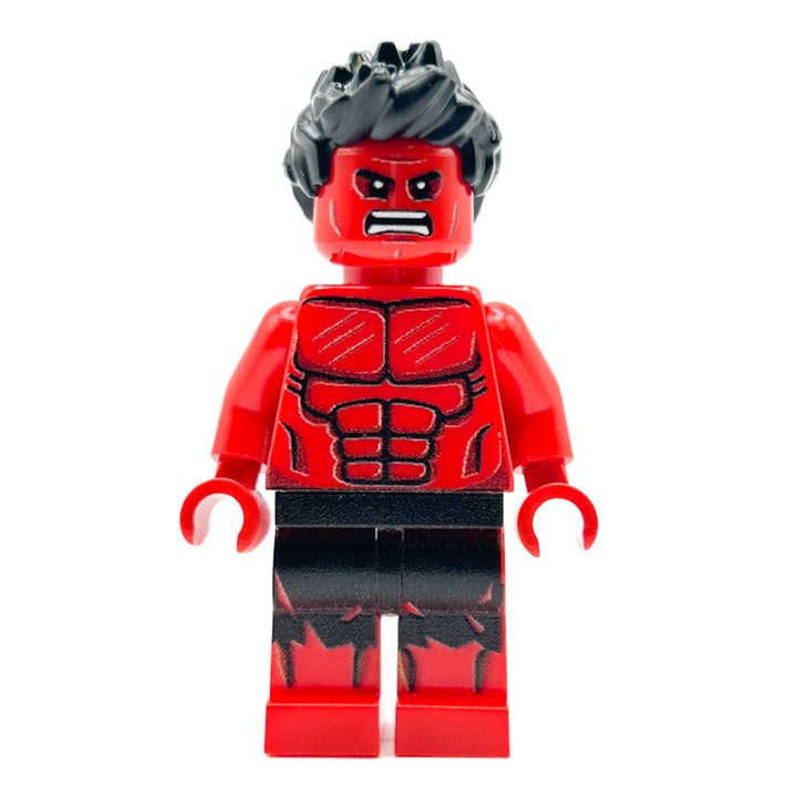 B3 Customs - Wholesale Building Set - Kids - Custom Red Hulk Marvel Minifigure made using LEGO parts - B3 Customs