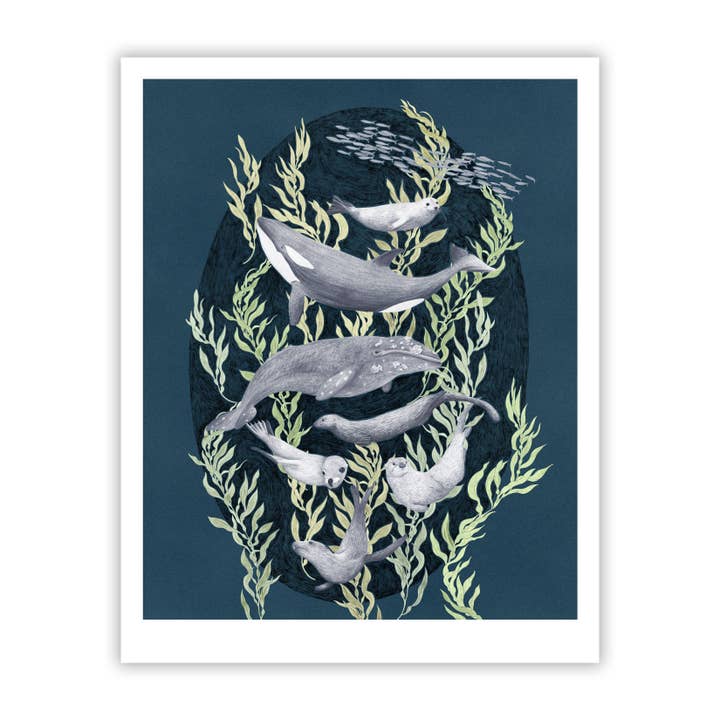 Under the Salish Sea Fine Art Giclee Print for wholesale by Stacy Hsu Design & Illustration