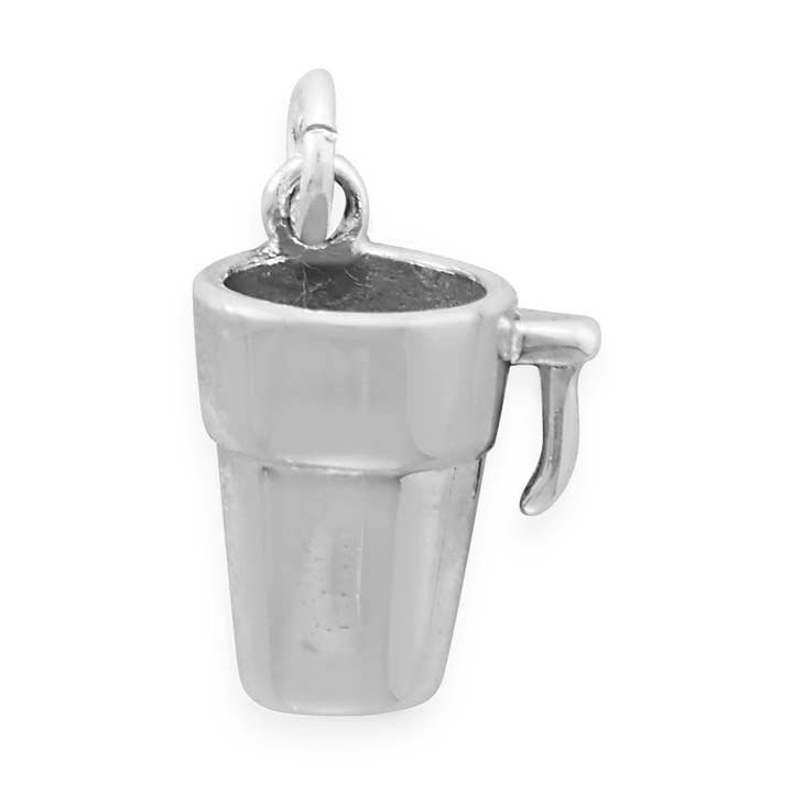 Oxidized To Go Coffee Mug Charm for wholesale by Silver Stars Collection