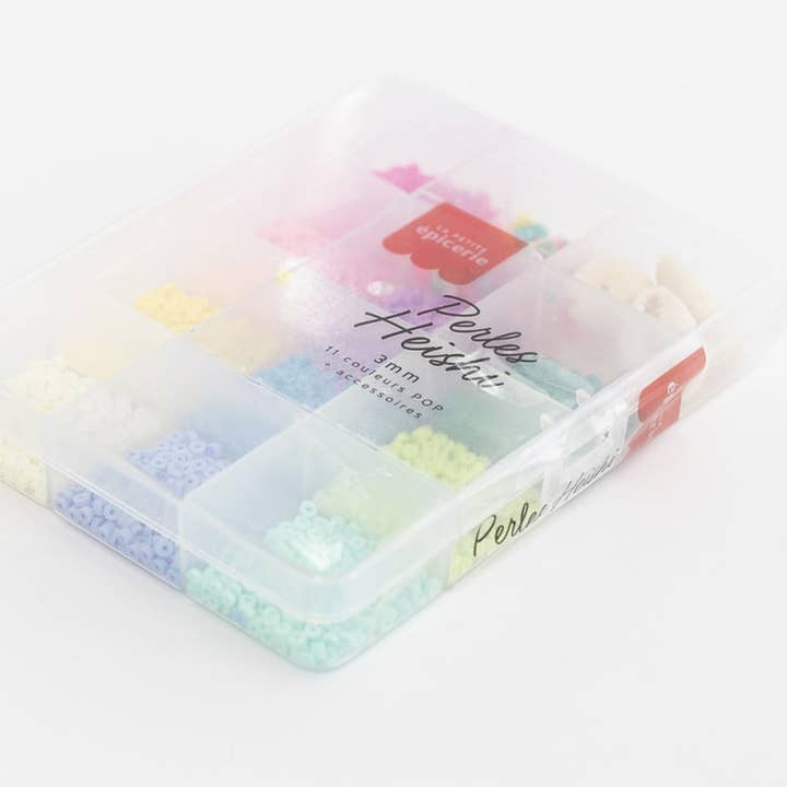 La Petite Épicerie - Wholesale Beads - Box of 11 POP colors of 3mm Heishi beads + accessories11
