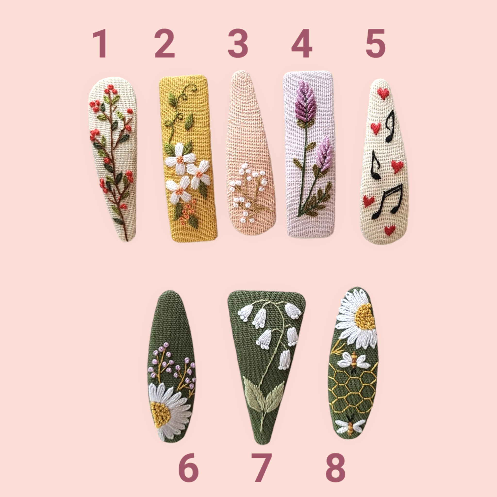 Olala Mia - Wholesale Hair Clip - Women's - Hand embroidered hairclips, floral hair pin0