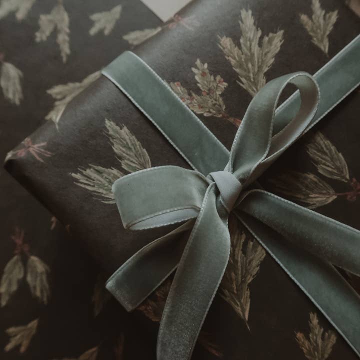 MyDesignPictures - Wholesale Wrapping Paper Roll - Set Of 3 Pieces Green branches Kraft Wrapping Paper4