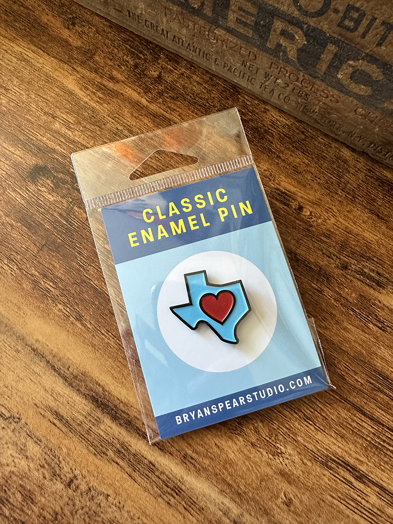 Bryan Spear Studio - Wholesale Lapel Pin/Button - Texas Heart Enamel Pin1