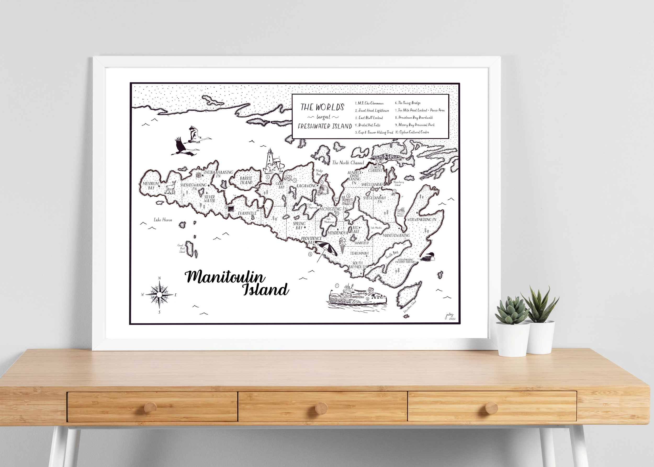 Heirloom Island – Mapa por atacado – Ilha Manitoulin/Mapa Ilustrado0