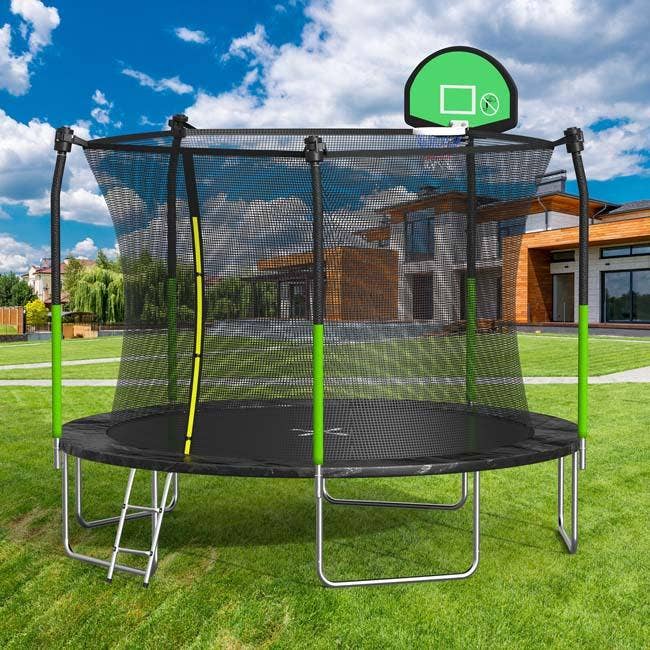 Glad Sunday - Wholesale Sporting Game - Kids & Baby - 12ft Outdoor Trampoline with Basketball Set