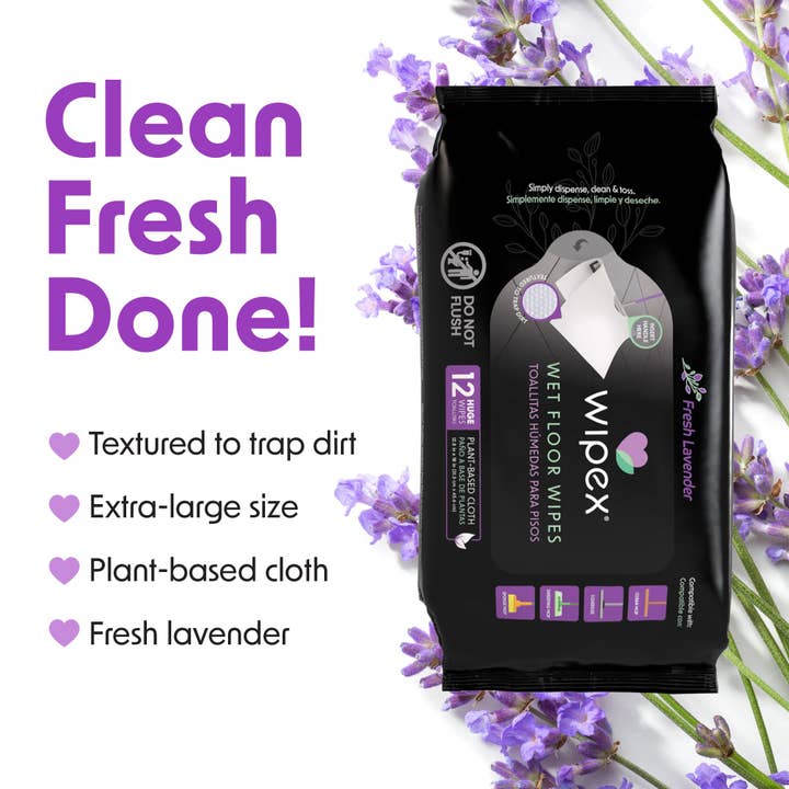 Wipex - Wholesale Floor Cleaner - Wipex Earth-Friendly XL Wet Mop Wipes | Plastic-Free Floor Cleaning Pads