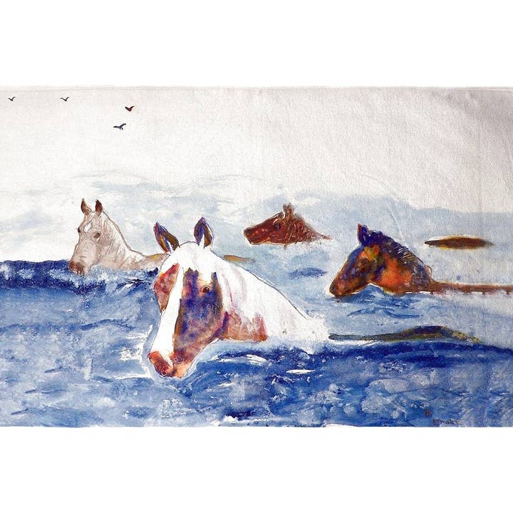 Chincoteague Ponies Beach Towel for wholesale by Betsy Drake Interiors