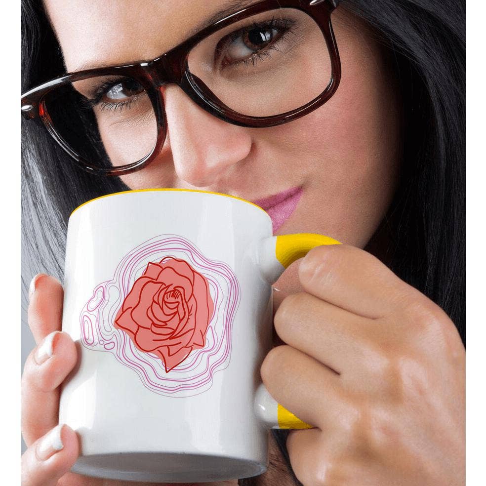 3dRose - Wholesale Coffee Mug - 3dRose, Image of a Rose with Abstract Lines, Mug1