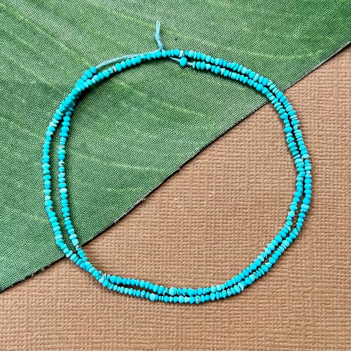 Bead Goes On - Wholesale Beads - Turquoise Tiny 2mm Saucer Beads - 1 Strand2
