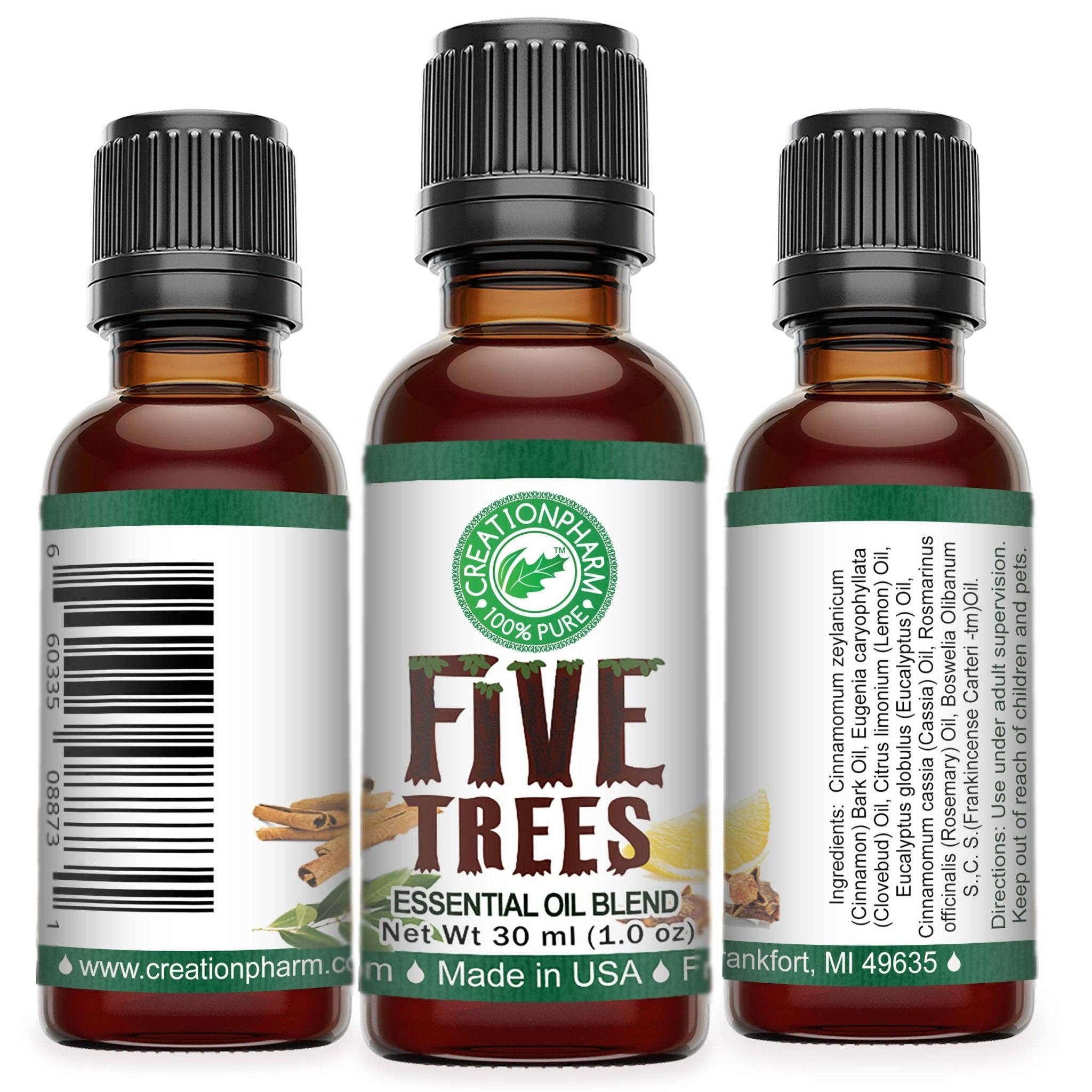 Creation Farm Inc – wholesale Essential oil – Five Trees Essential Oil Blend Cinnamon Clove Eucalyptus Rosemary Lemon Frankincense Pure Multi Purpose Aromatherapy Oil4