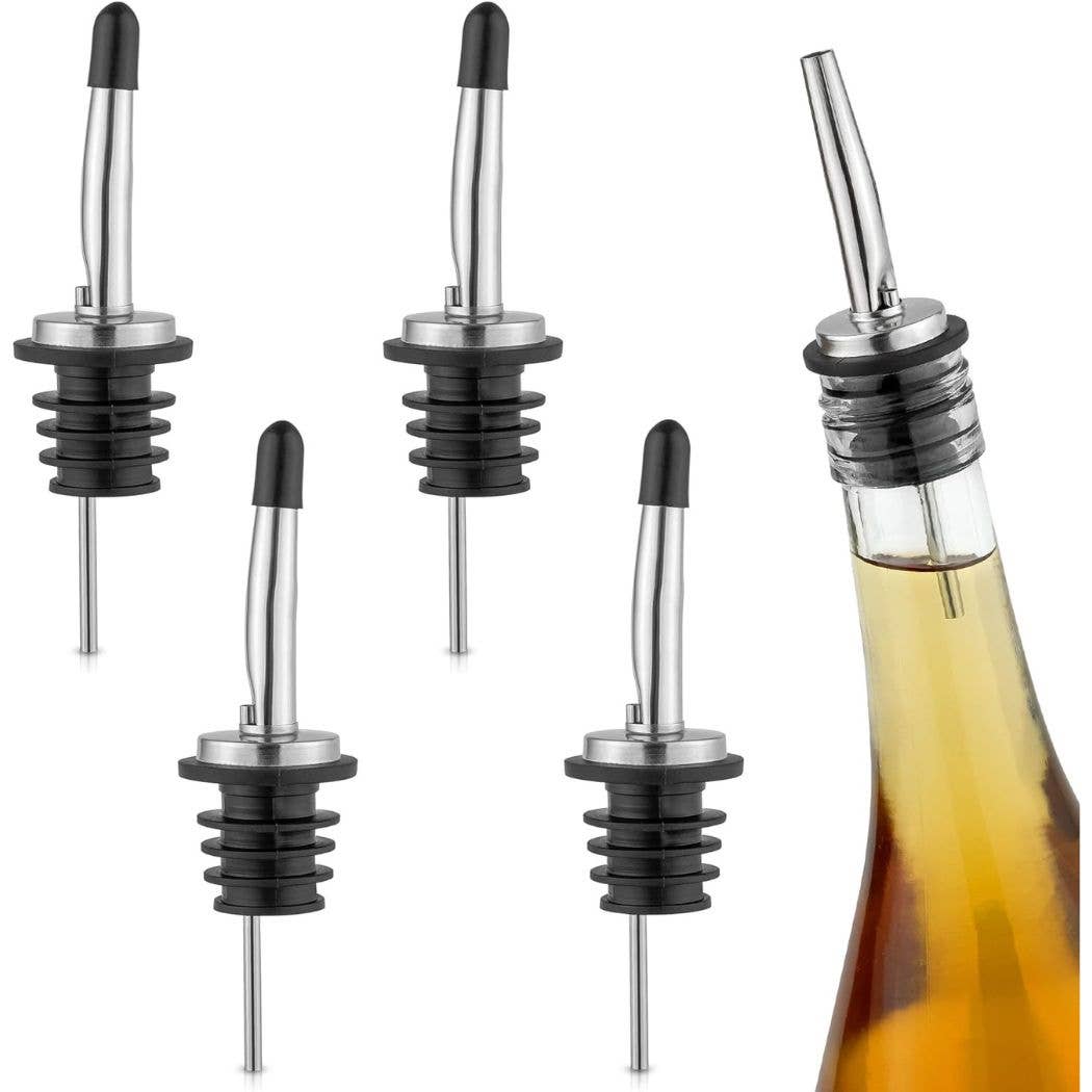 Zulay Kitchen - Wholesale Liquor Dispenser - Stainless Steel Liquor Pourers with Rubber Dust Caps9