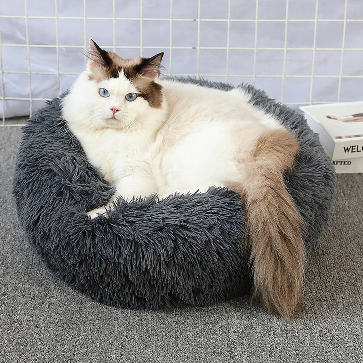 PAWPAWwholesale - Wholesale Pet Bed - Cat/Dog - Fluffy Donut Cat Bed – Plush & Cozy Pet Cushion_CWMM527943