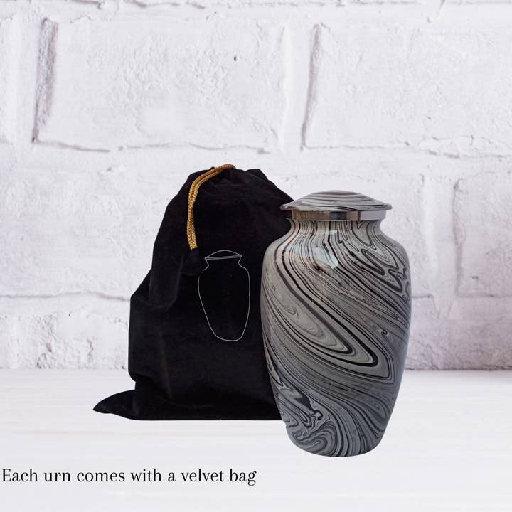 Marble Finish Large Adult Cremation Urn for wholesale by Plutus imports