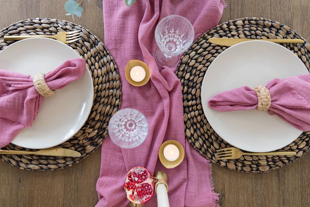 Bluum Maison – wholesale Table runner – Mulberry Cotton Gauze Cloth Table Runner2