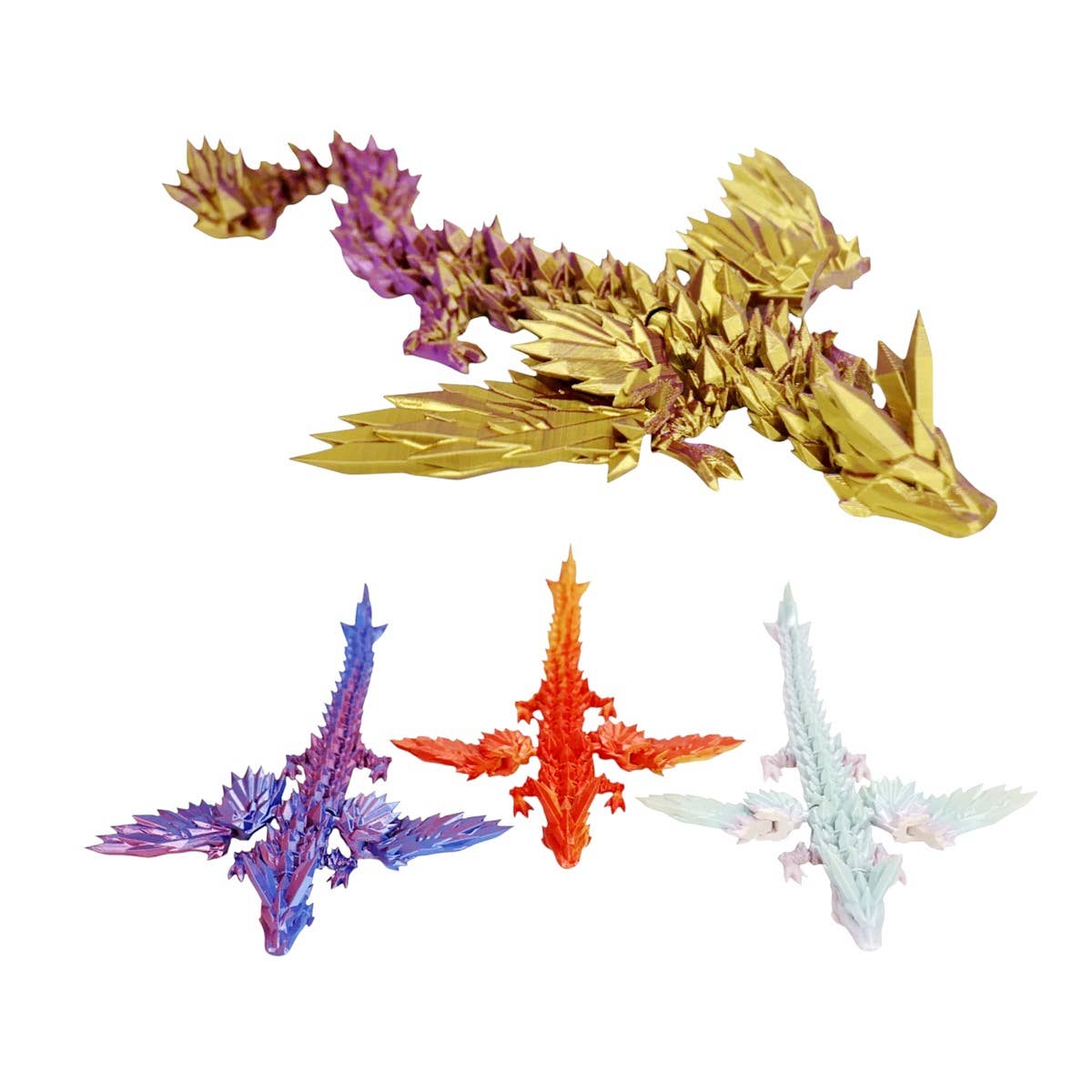 Diacly - Wholesale Figurine Toy - Kids - 12pk 3D Print Wing Tail Dragon Animal Figure Toy1