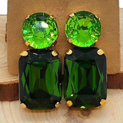 Unique Combo Earrings - Olivine P for wholesale by QUÉ MÁS JEWELS