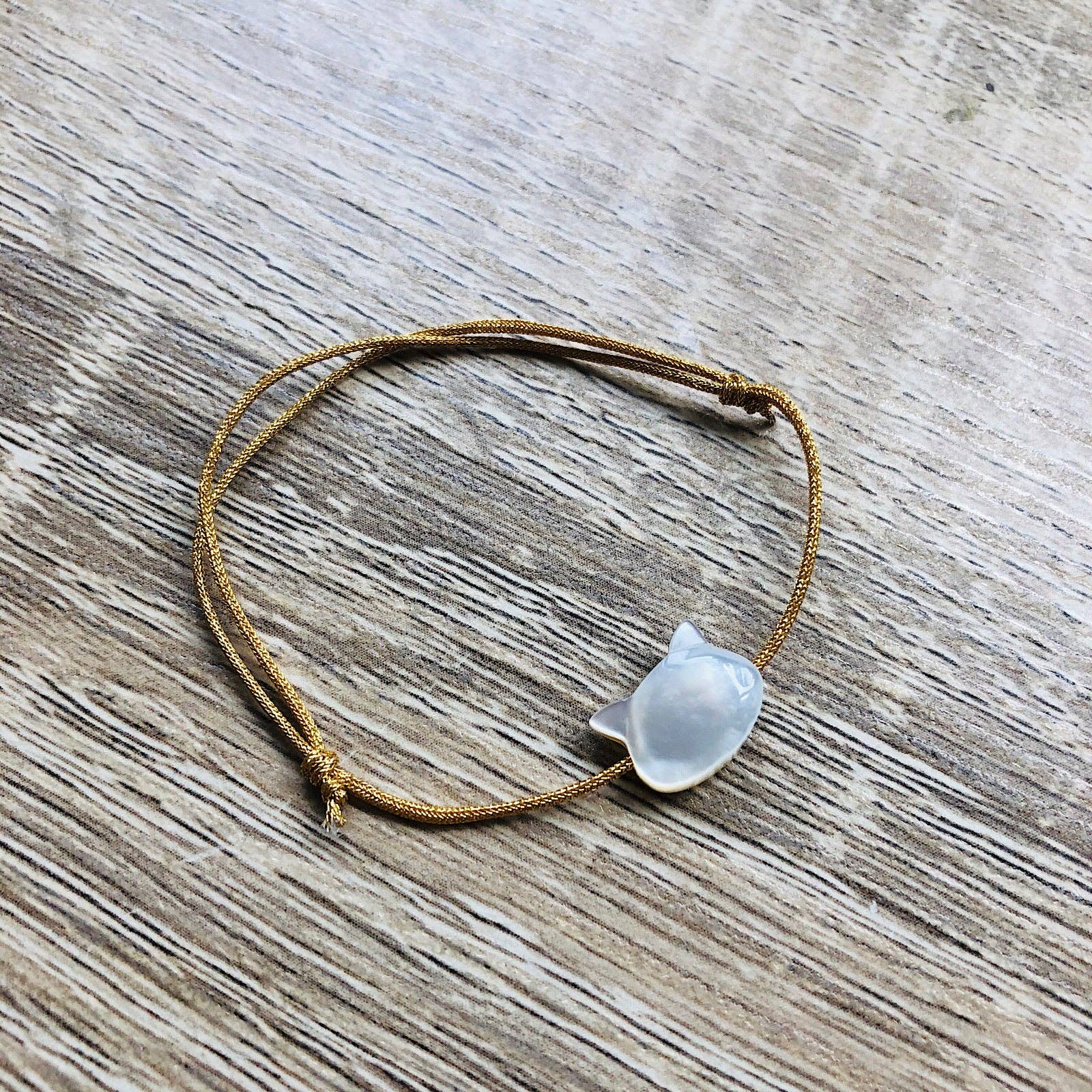 YSIE - Wholesale Beaded Bracelet - Kids - Adjustable cord bracelet for children Mother-of-Pearl Camille0