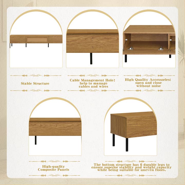 39F Inc. - Wholesale Cabinet - TV Stand for TVs up to 80'' , Modern Farmhouse Media Console5