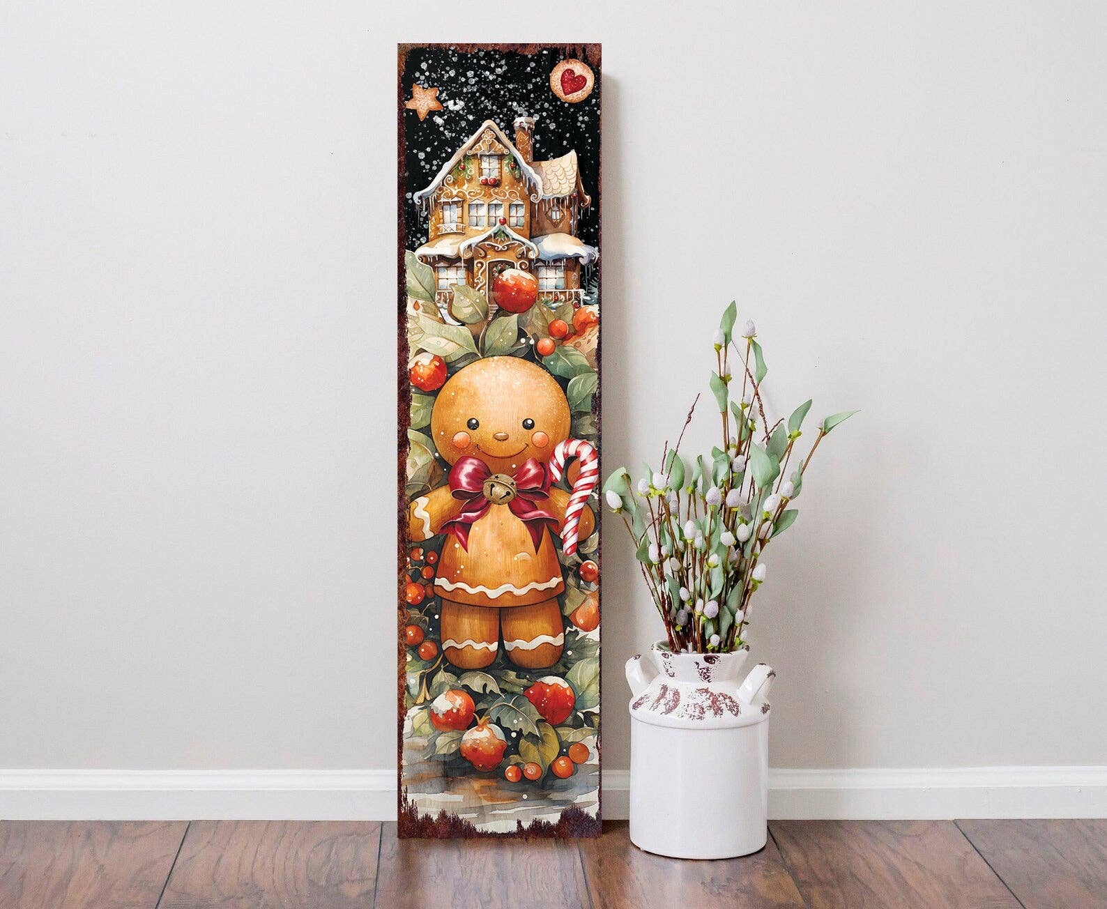 TX USA Corporation – Engroshandel Julekunst til væggen – Ingefærkage Juleveranda Velkomstskilt | Sød Helligdagsdørdekoration & Gave3