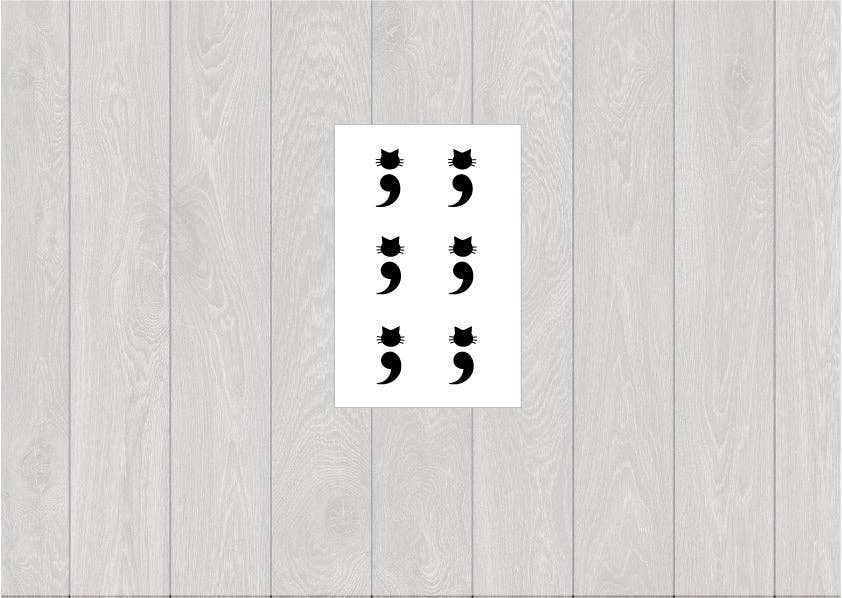 encredelicate - Wholesale Temporary Tattoo - Temporary cat semicolon tattoo (lot of1