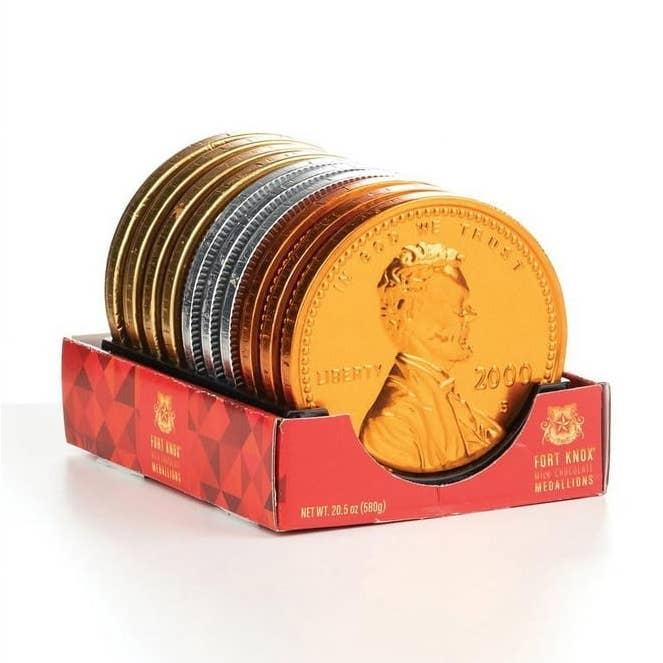 Fort Knox Huge Medallion Mixed Coins Chocolate 3.94" 2oz 10 ct for wholesale by Long Island Candy Factory