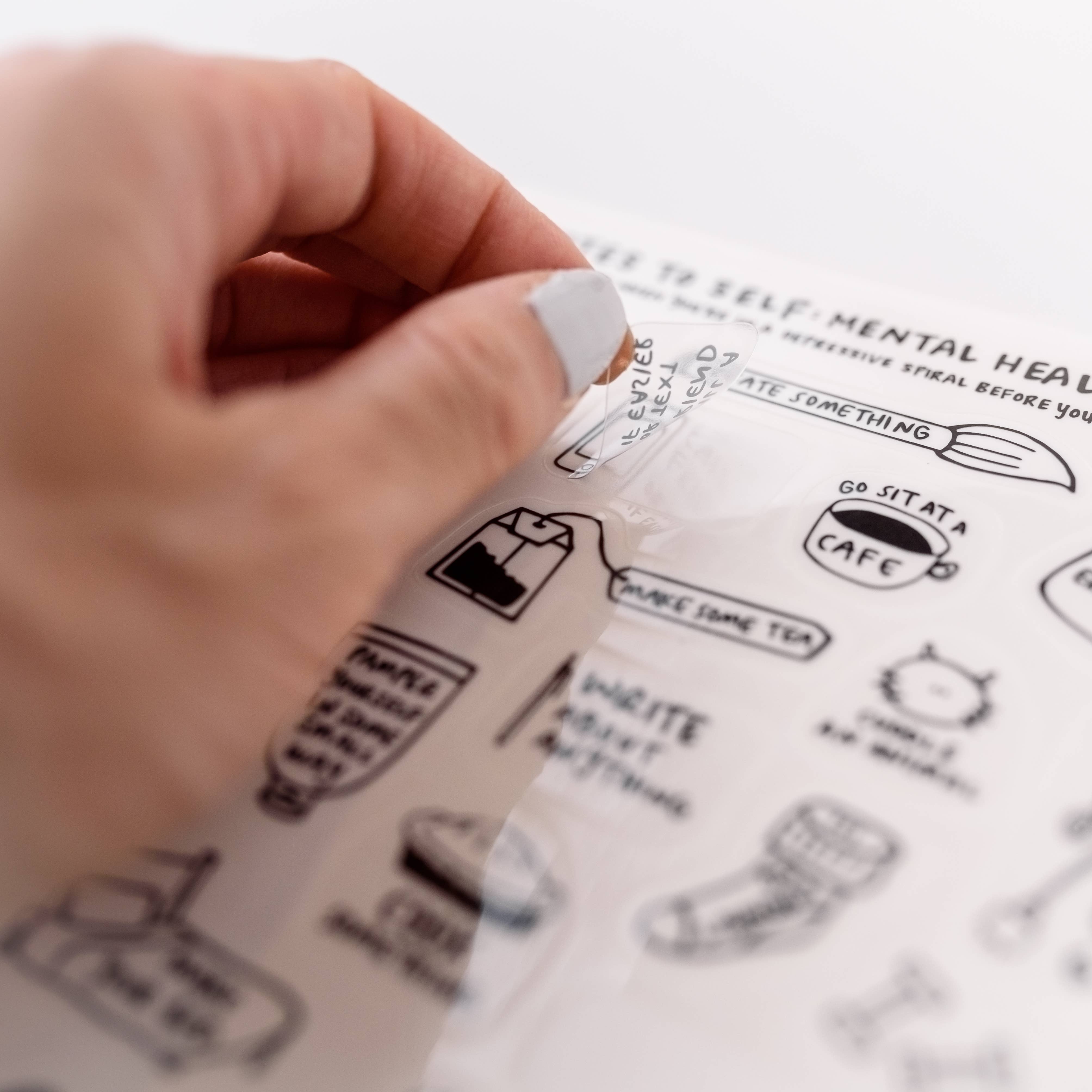 Kwohtations - Wholesale Sticker - Mental Health Sticker Sheet - Transparent Planner Stickers3