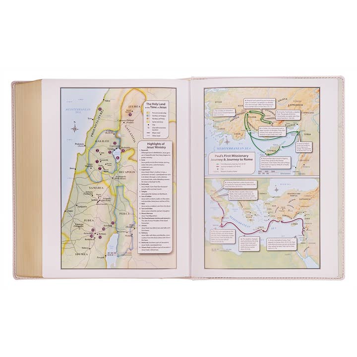 Christian Art Gifts - Wholesale Display Book - KJV Note-taking Bible LP Faux Leather HC, White Floral4