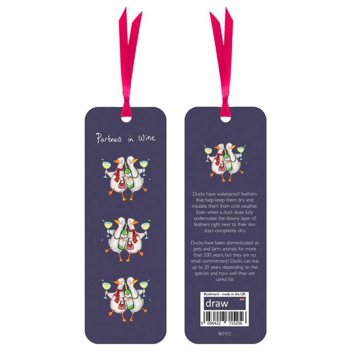 Partners In Wine Bookmark for wholesale by Draw UK