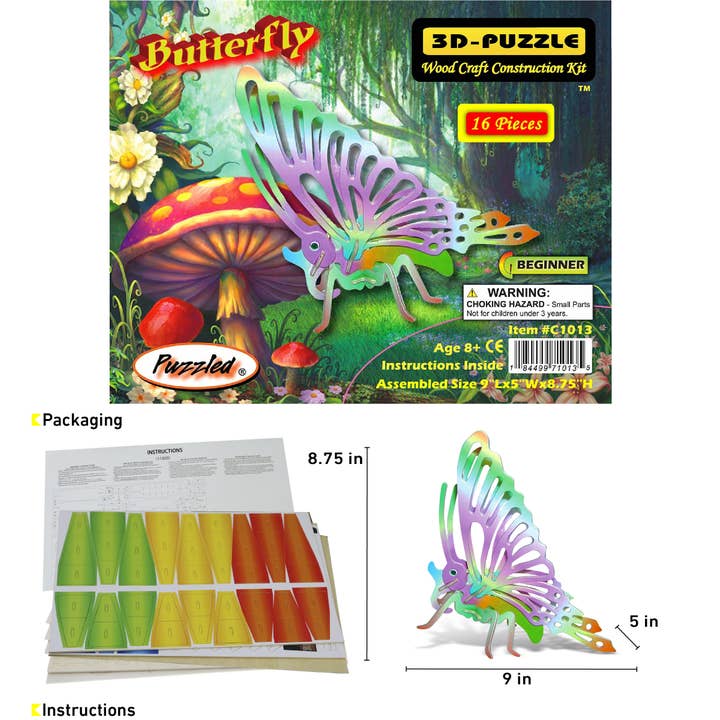 Cota Global - Wholesale Puzzle - Kids - Illuminated 3D Puzzles - Butterfly1