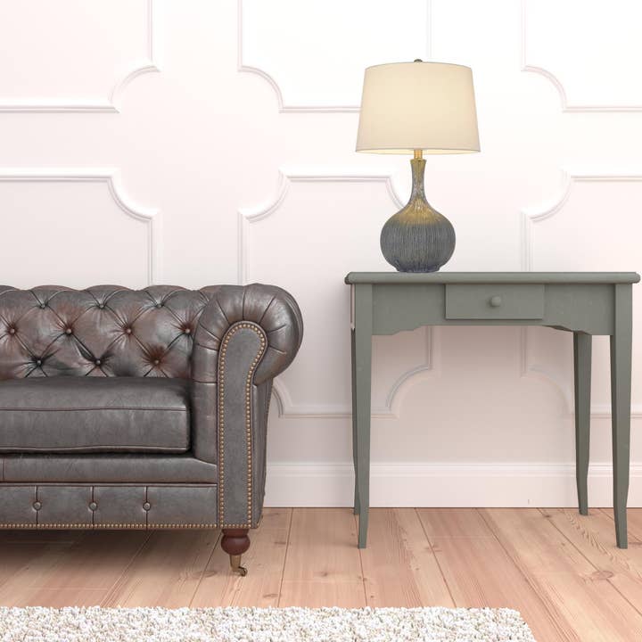 HomeRoots - Wholesale Accent/desk lamp - 25" Stone Ceramic Table Lamp With White Empire Shade2