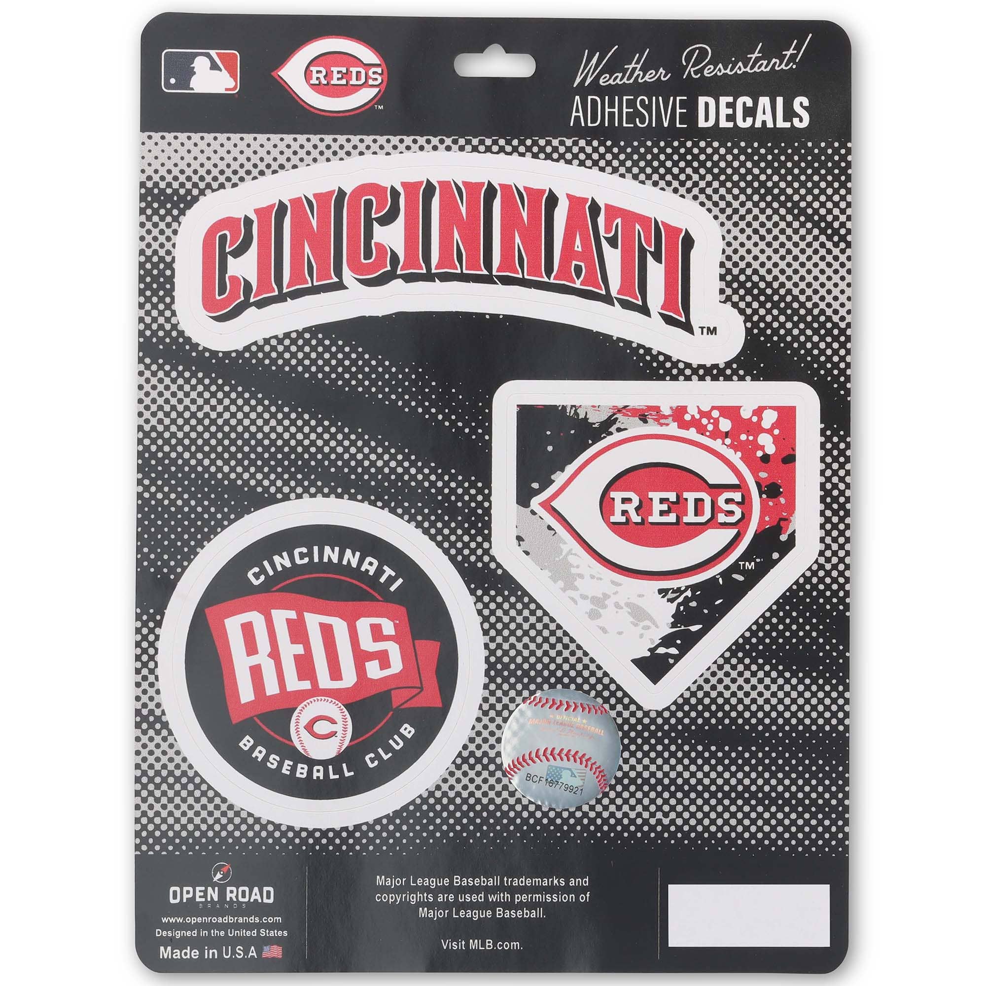 Open Road Brands, LLC - Wholesale Wall Decal/Stickers - Cincinnati Reds Team Spirit Adhesive Decals0