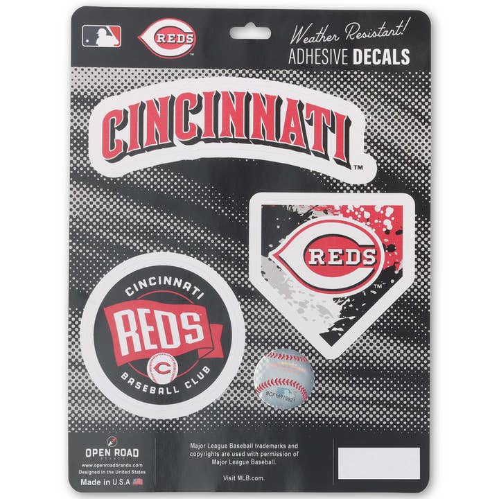 Open Road Brands, LLC - Wholesale Wall Decal/Stickers - Cincinnati Reds Team Spirit Adhesive Decals