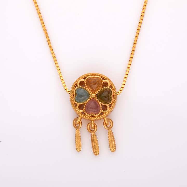 Gioiellin - S925 Silver Jewelry - Wholesale Pendant/Charm Necklace - S925 Silver Natural Tourmaline Dream Catcher Pendant5