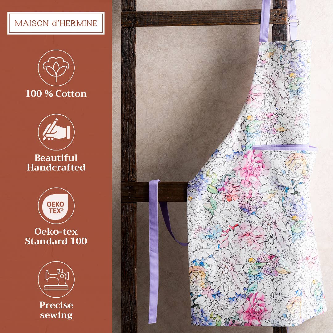 Maison d'Hermine - Design in Every Thread - Wholesale Apron - Apron 100% Cotton - Spring/Summer - Floral Love1