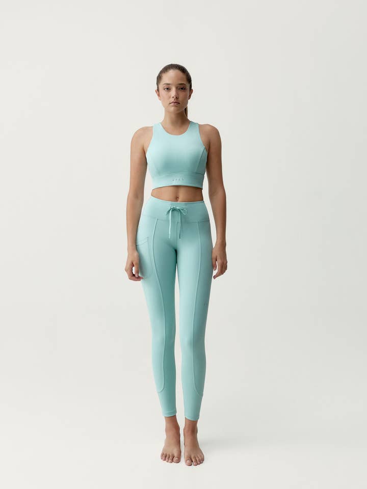 Legging Ariadna Grèce Bleu pour la vente par Born Living Yoga