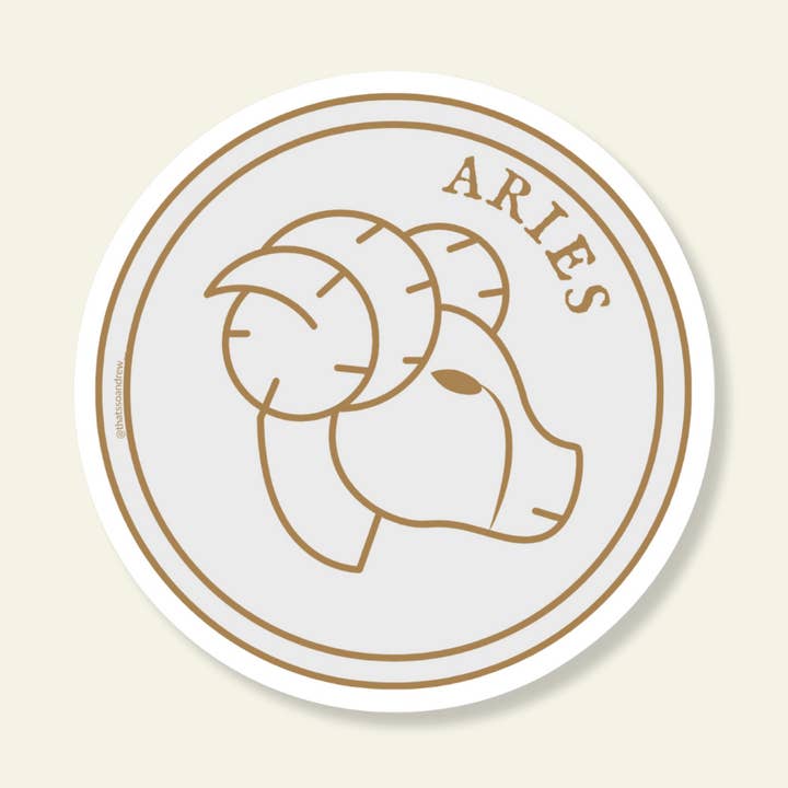 Aries Round Sticker for wholesale by That’s So Andrew - Snarky Gifts & Cards