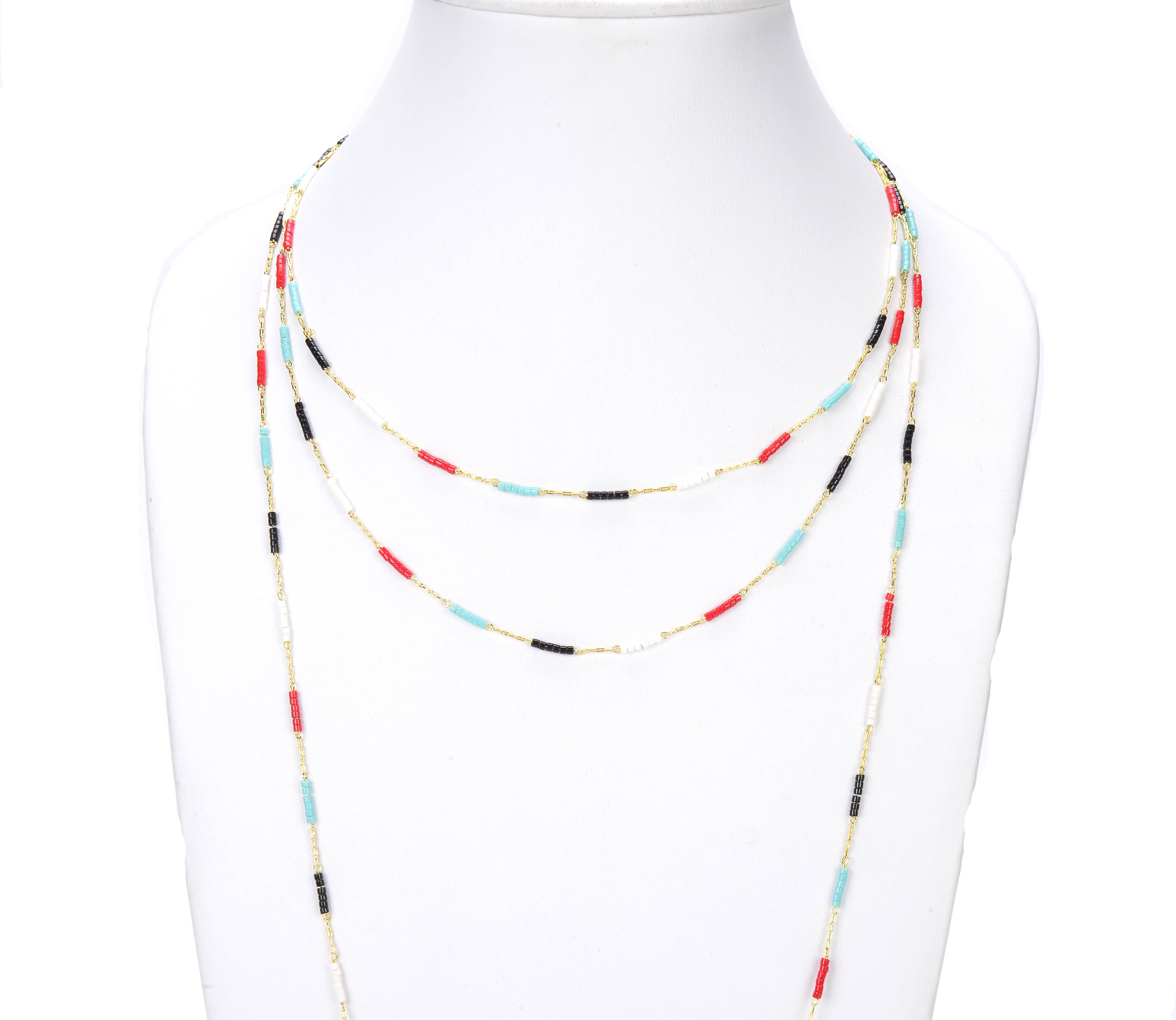 Beads Creation - Wholesale Beads - Japanese Seed Bead Crystal Beaded Chain by Foot, CH0532