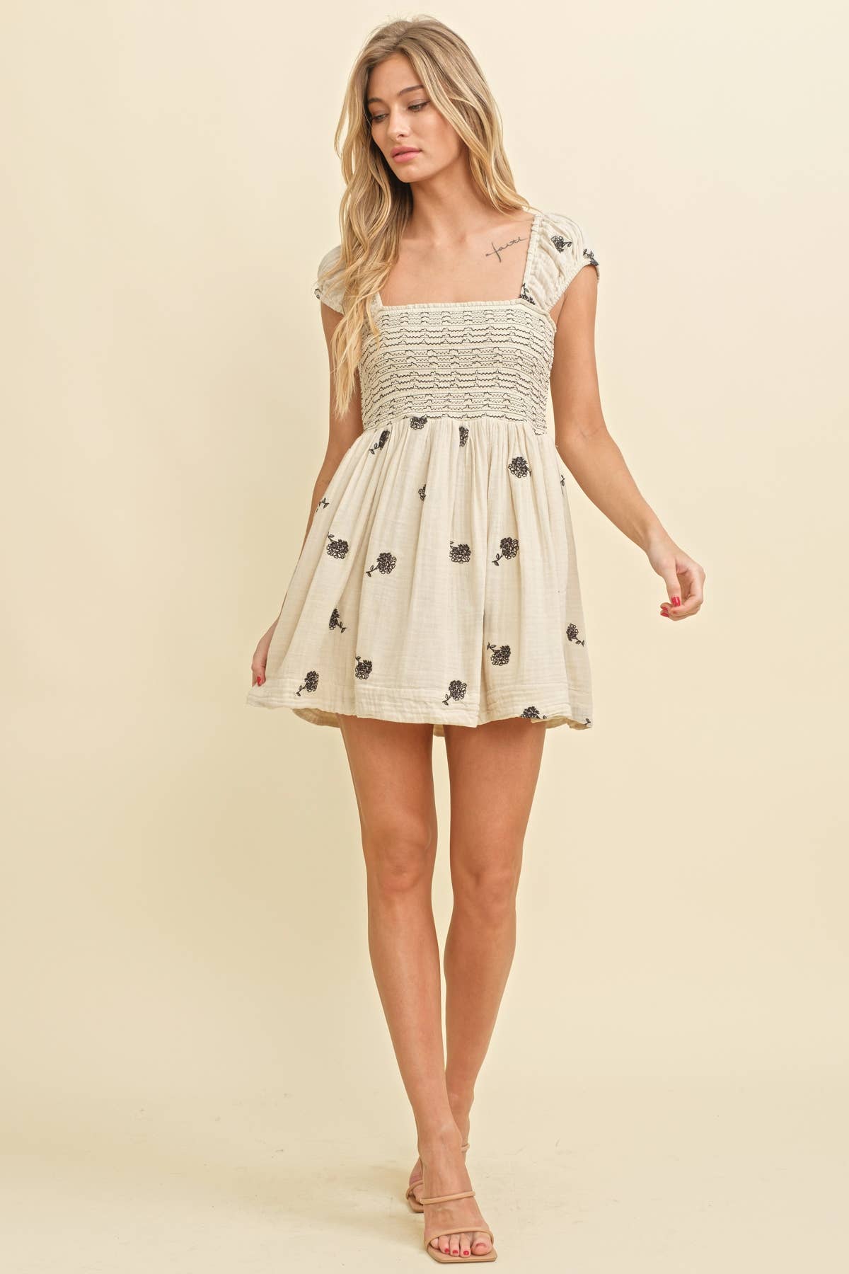 Cloud Ten - Wholesale Dress - Women's - CD13363 - FLORAL EMBO DRESS4